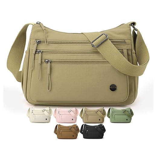 Bolsas transversais para mulheres, bolsa de ombro casual com vários bolsos, bolsas de mão com alça ajustável para mulheres