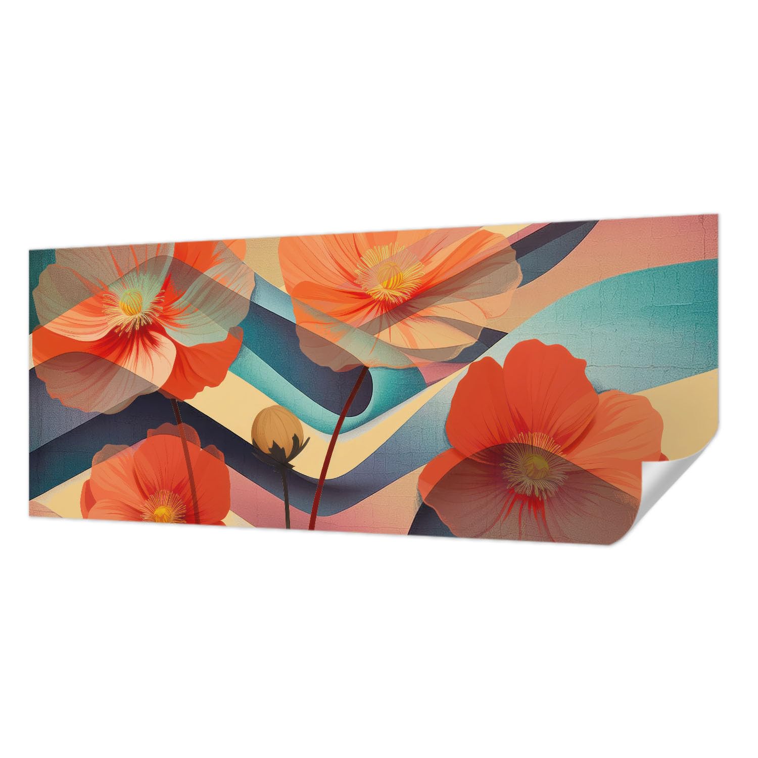 Papier Peint Auto-Adhésif haut de gamme Fleurs des sens, décor mural panoramique résistant