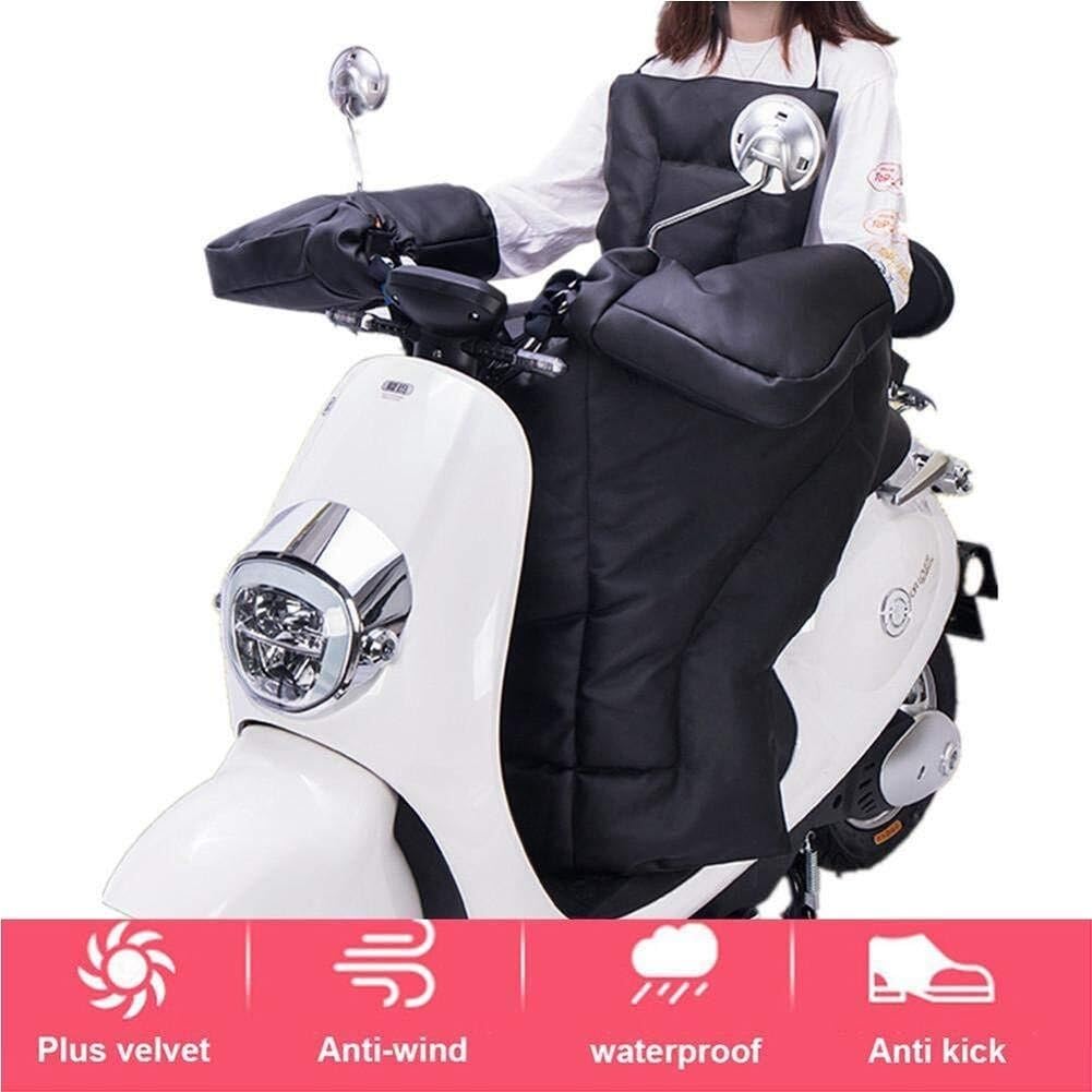 Coprigambe per Scooter con Rivestimento per Manubrio, Guanti Invernali Universali per Moto Invernali in Cotone Caldo Ispessiti Impermeabili Antivento,Flank/Little Mouth