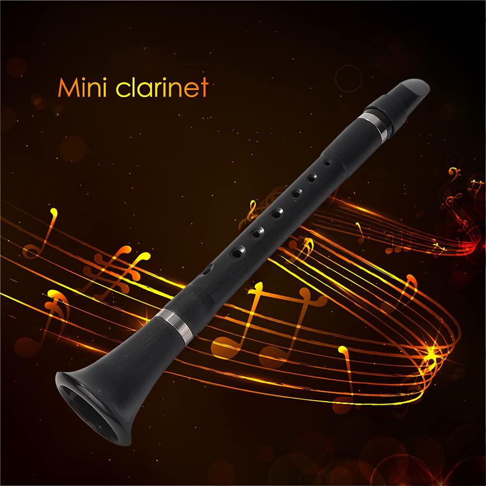 Clarinete, Mini Pocket BB B Flat Clarinete Madera Viento Instrumento para la Práctica Principiante