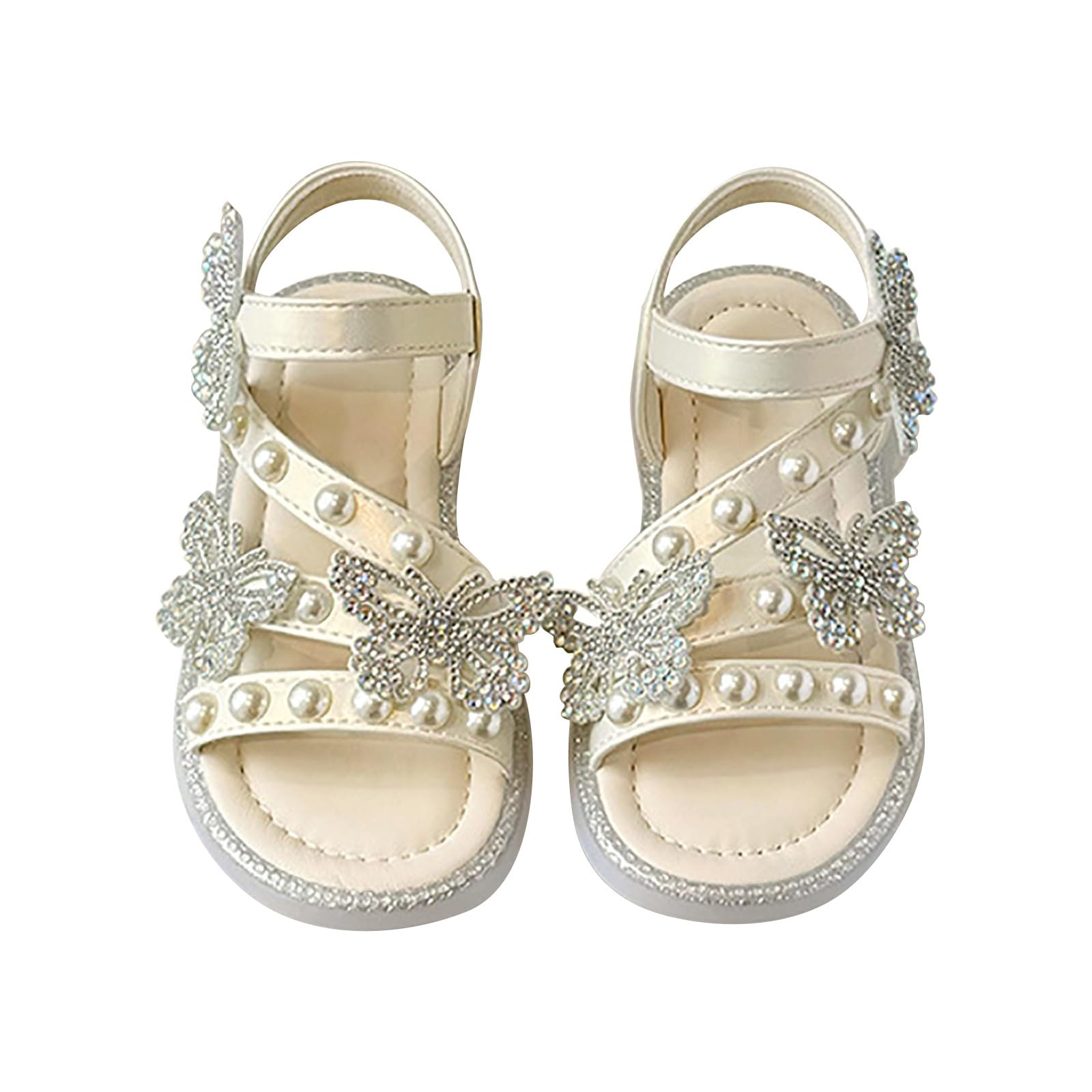 Girls Toddler Big Kids Summer Bow Fashion Shoes Sandals Soccer Slide Sandals (White, 3.5 Big Kids)