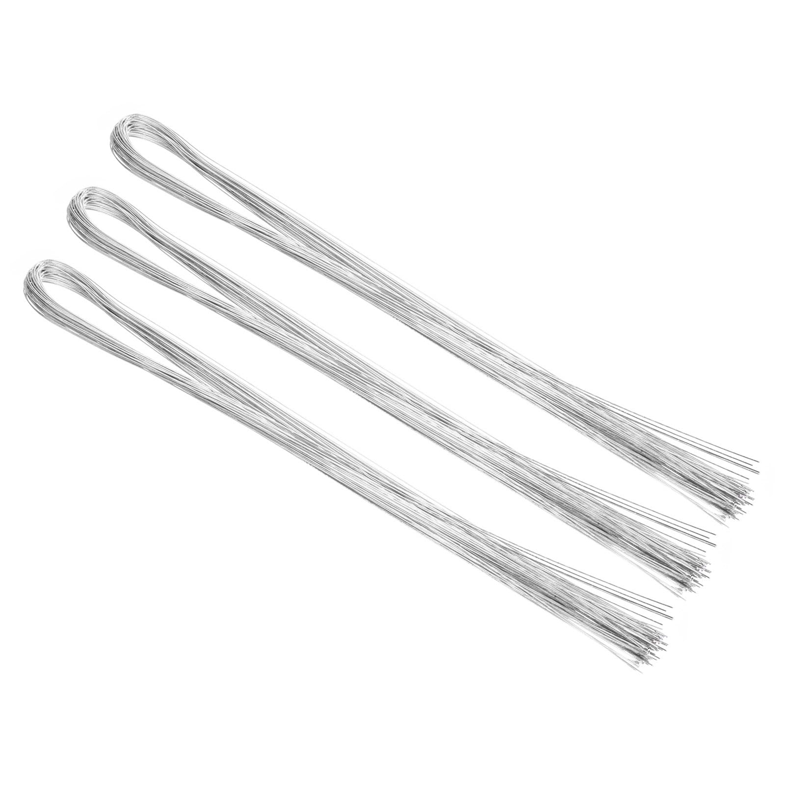 PATIKIL 32 Inch 22 Gauge Floral Stem Wire, 5 Pack/200 Pieces Bouquet Stem Paper Wrapped for DIY Crafts Flower Arrangements, Silver Tone