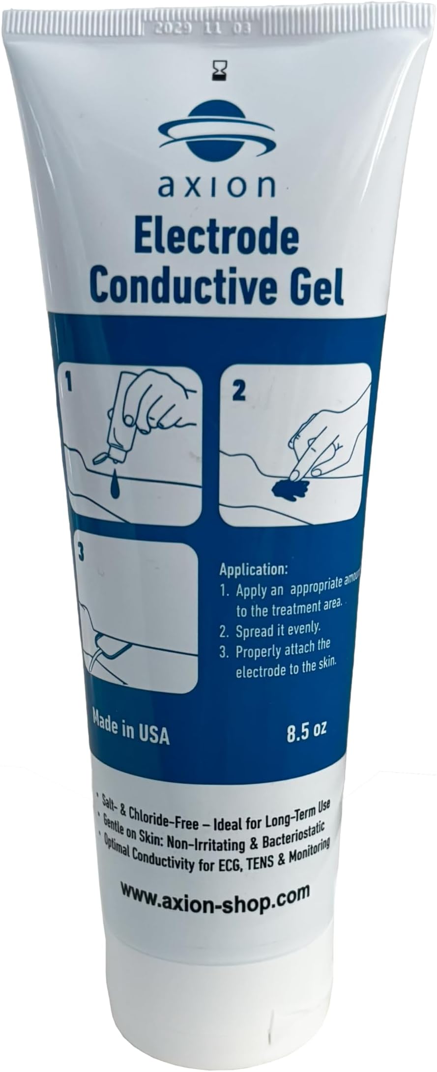 axion Conductive Electrode Gel for TENS Unit Pads 8.5oz | Hypoallergenic, Odorless and Skin-Friendly for All Types of Self-Adhesive Electrodes | Improves The Conductivity of TENS Electrode Pads