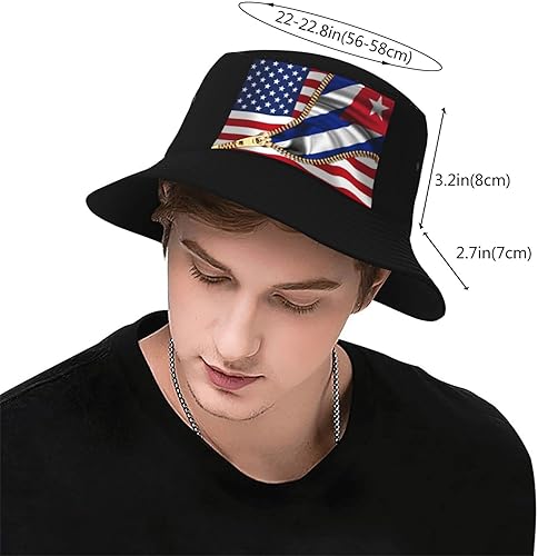 Miniatura 3 de Sombrero de pescador unisex de algodón para cuatro estaciones, para viajes, playa, sombrero para el sol, gorra para exteriores, Bandera americana y