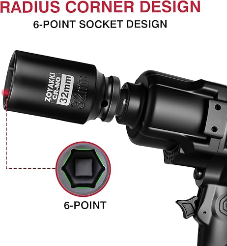 Miniatura 369 de Enchufe de impacto de 6 PT de 1/2" x 0.827 in de profundidad, CR-MO, 1/2 pulgada de accionamiento de 6 puntos para una fácil extracción