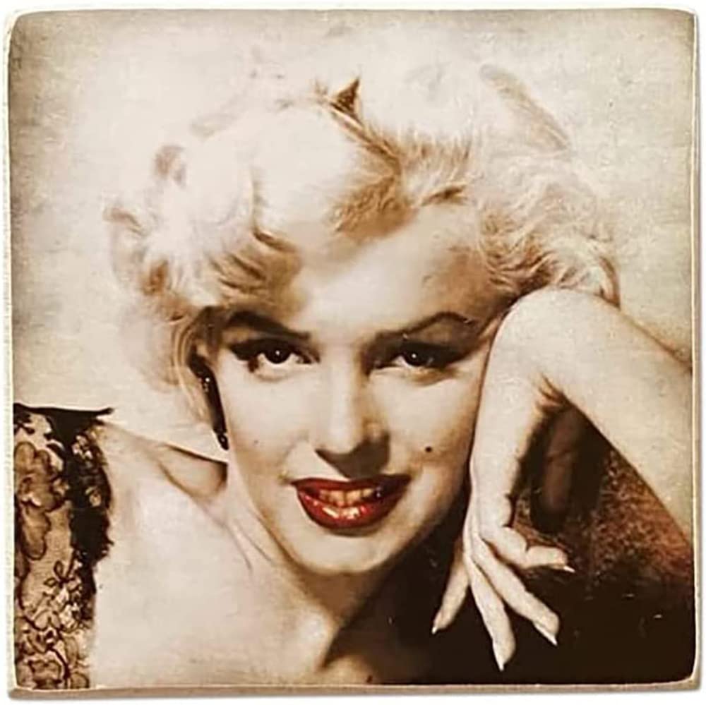 KUSTOM ART Magnet Series Famous Actors Marilyn Monroe Vintage Style Collectible Wood Print 8x8cm