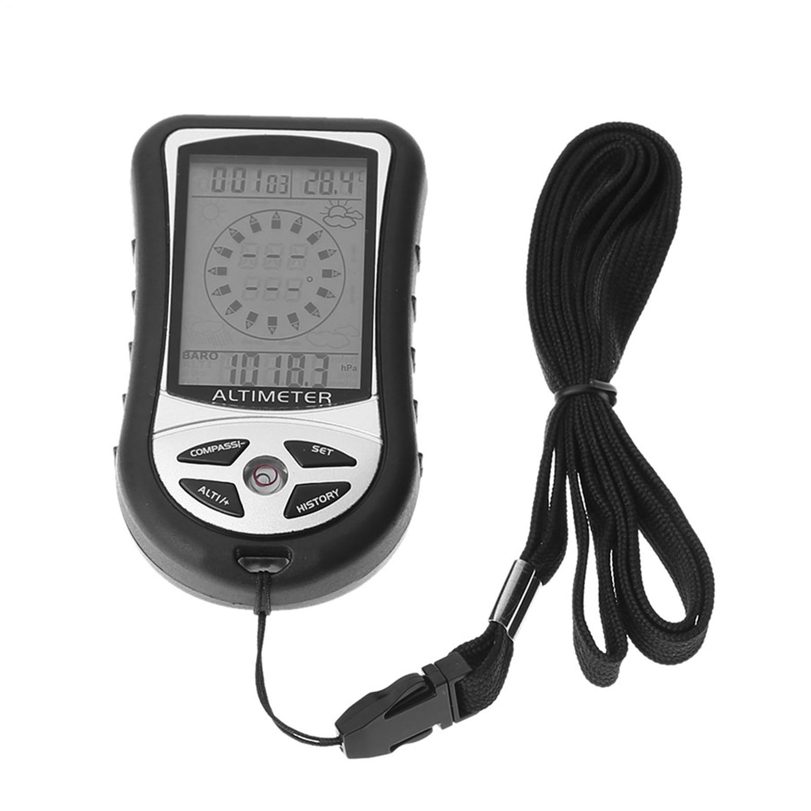 Digitaler Höhenmesser, Elektronischer Höhenmesser,Multifunktions -Handheld -Barometer -Temperaturmesser - Tragbare Wettervorhersage Mit Hintergrundbeleuchtung, Zeituhr, Messgerät Outdoor -