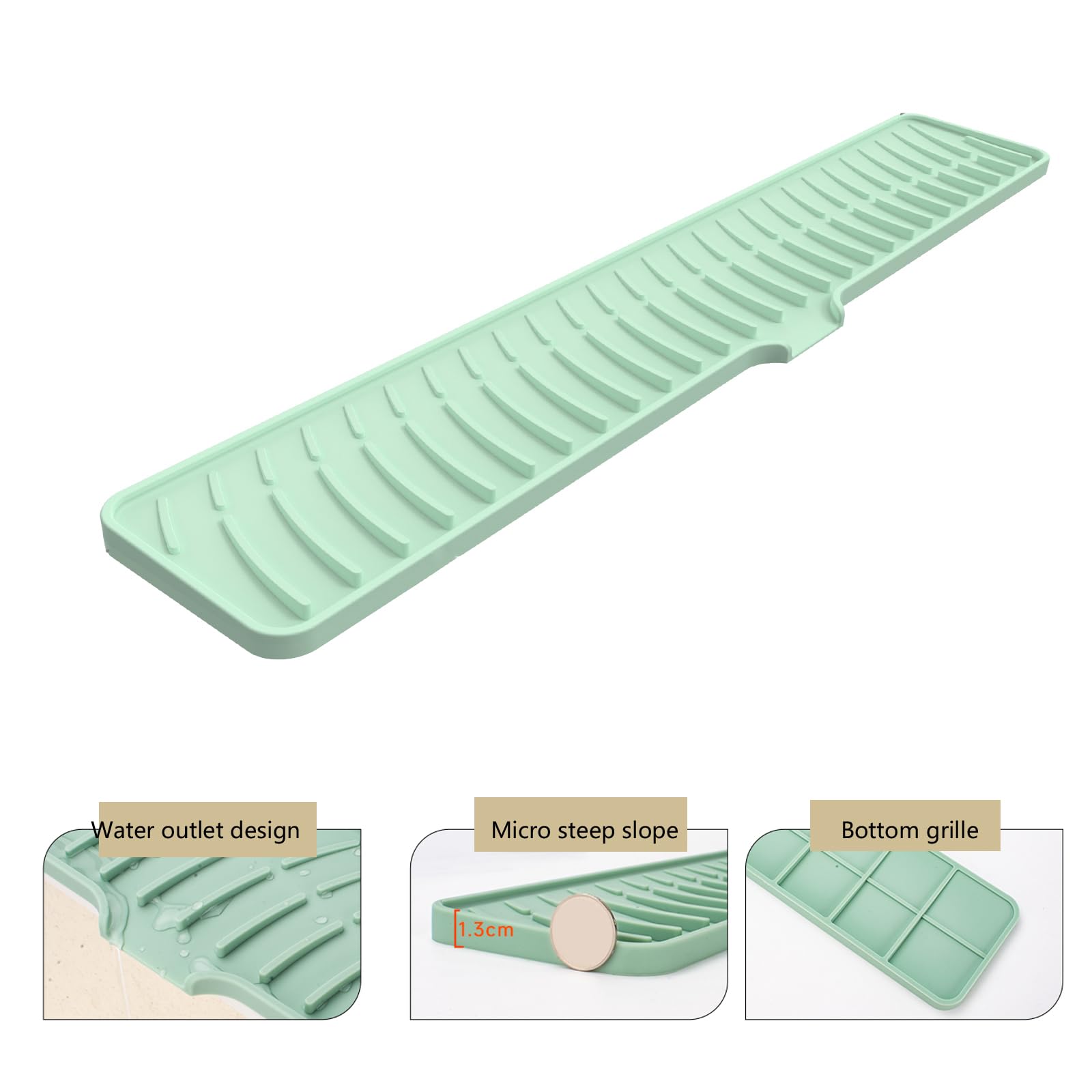 Esterilla de silicona multifunción para grifo, alfombrilla de drenaje antideslizante, grifo de cocina, accesorios para fregadero de cocina, accesorio grande para fregadero