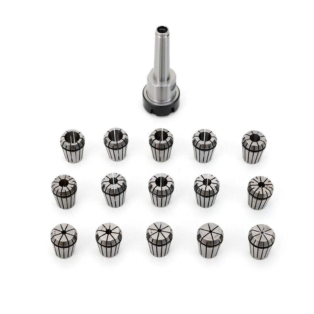 15 x zestaw tulejek zaciskowych uchwyt zaciskowy uchwyt zaciskowy z MK2 MK3 MK4 M10 M12 M16 ER25 zakres mocowania 2-16 mm (stożek: MK2)