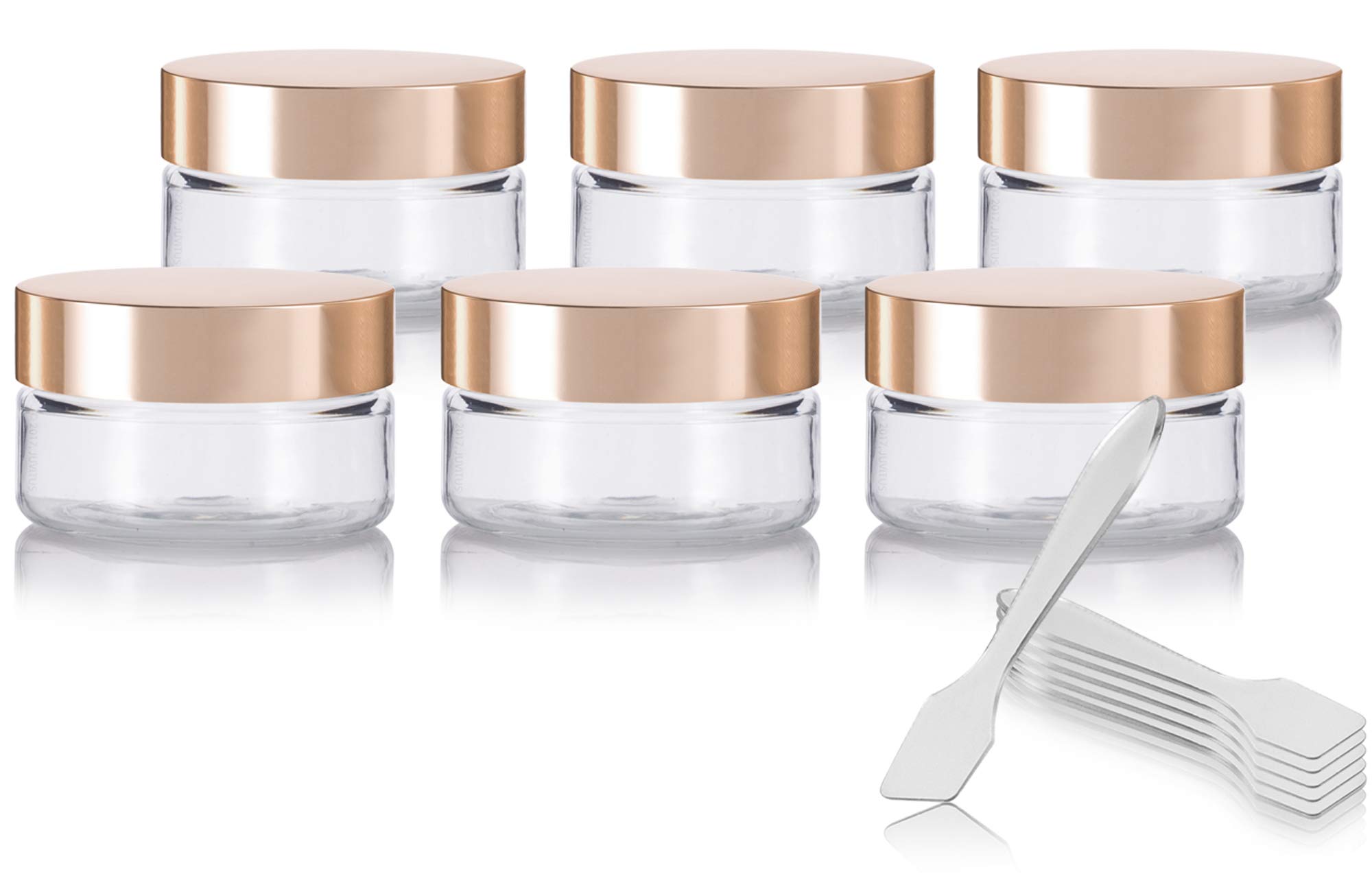 Buy Clear PET Plastic (BPA Free) Refillable Low Profile Jar with Gold