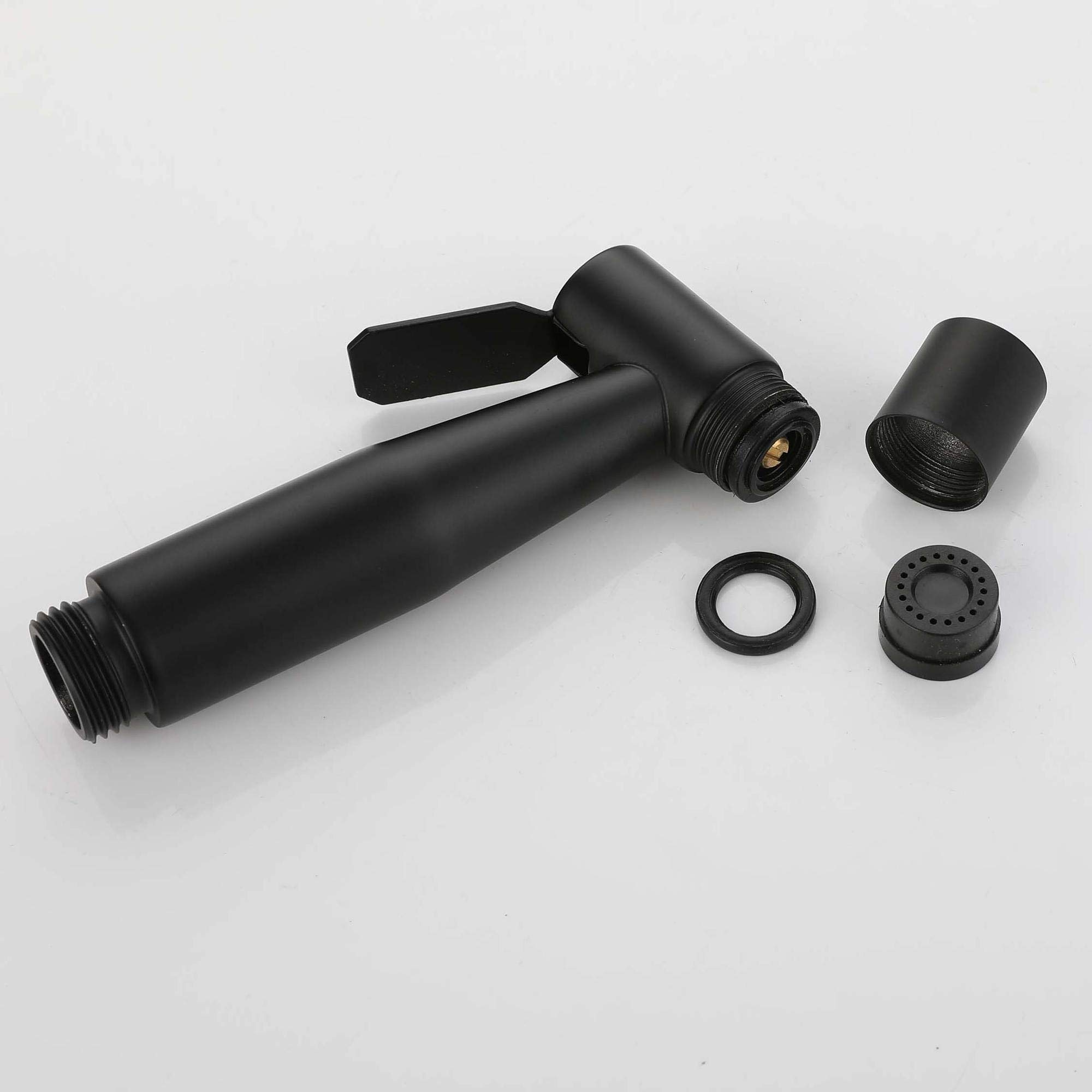 HomeLava Grifo Cocina Pared con Pistola, Grifo de Cocina Negro, Mezclador Cocina de Acero Inoxidable 304 con Caño Alto Giratorio de 360°, Grifo de Agua Fría y Caliente