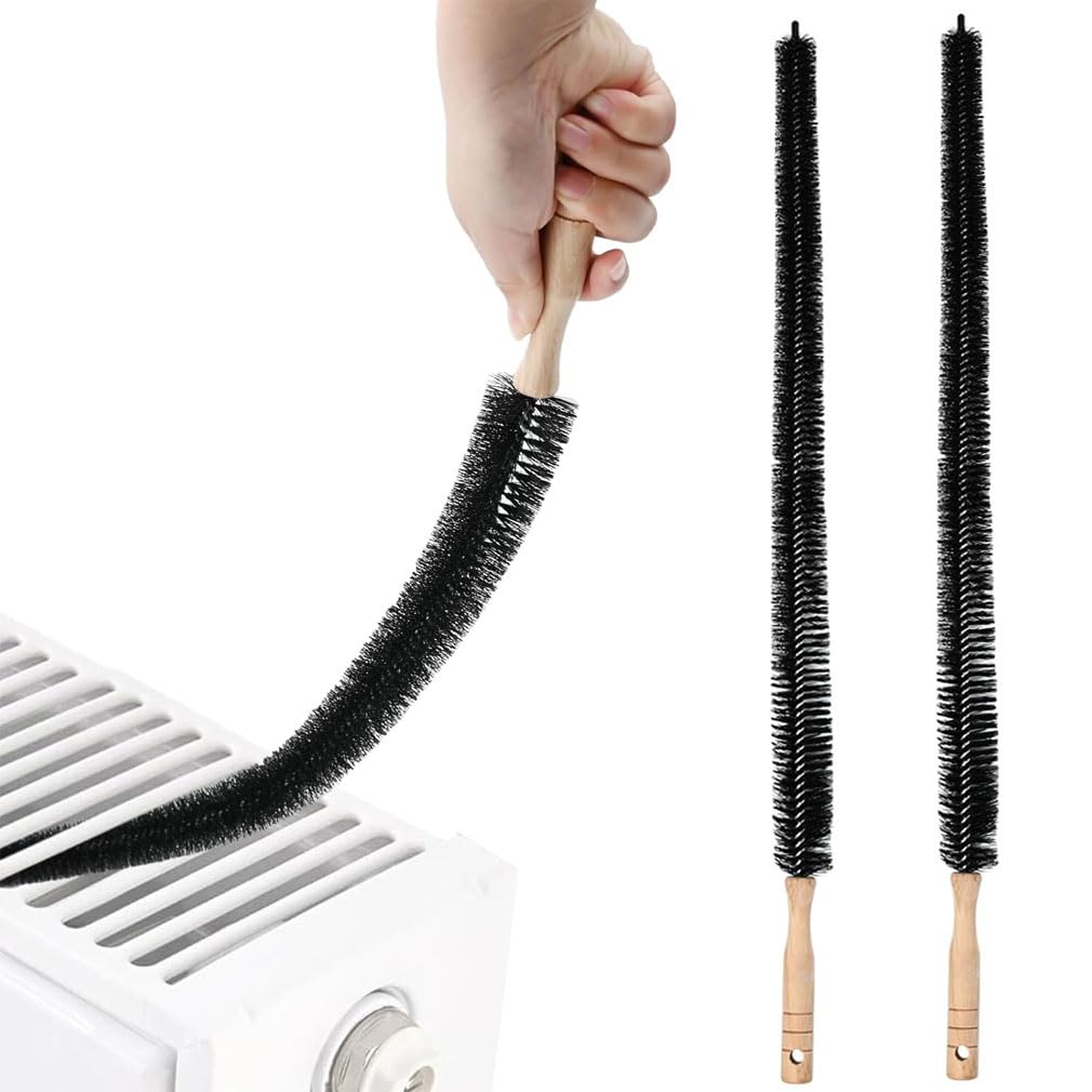 2 Pcs Radiator Cleaner Brush, Multipurpose Cleaning Brush Hard Bendable Flexible Brush, Thin Long 75 cm