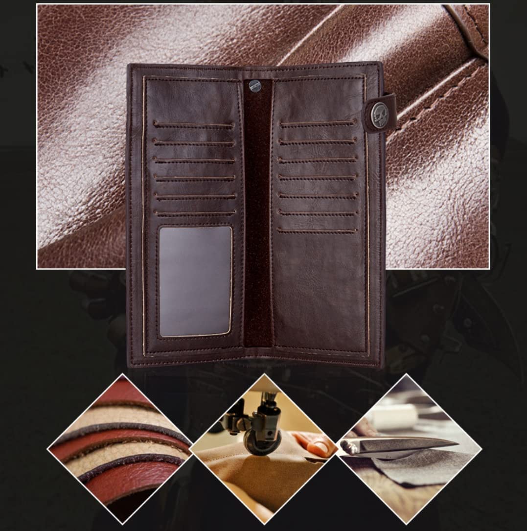 Amazon.co.jp: 財布メンズパンクスタイル個性長財布スカルクロスレトロ