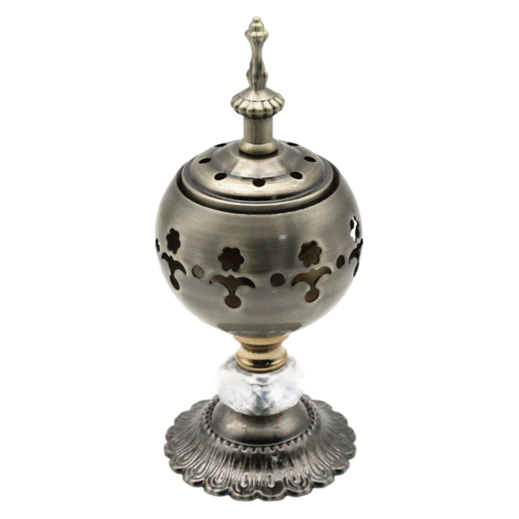 AZIDWERYQ Catholic Incense Burner, 7x3in Vintage Decorative Metal Incense Stand, Elegant Aromatic Stove for Aromatherapy, Yoga and Spa