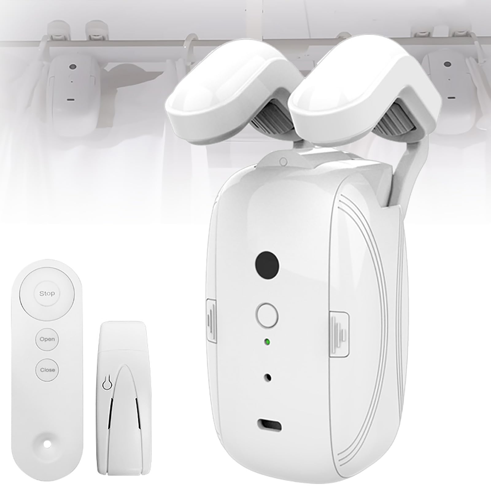Eoweiot Roman Pole Smart Silent Curtain Robot, Electronic Automatic Curtain Opener And Closer,Temperature Sensor, Light Sensor (Roman Pole)