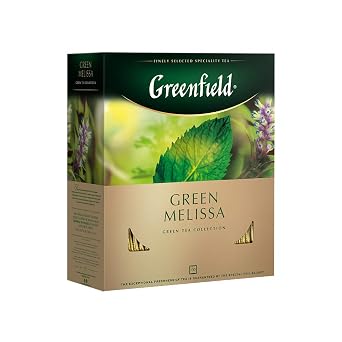 Greenfield Green Melissa Green Tea - 100 Individually Wrapped Tea Bags - Green Tea with Lemon Balm, Peppermint, and Natural Lemon Flavor - Refreshing Citrus Herbal Blend - 5.29 oz