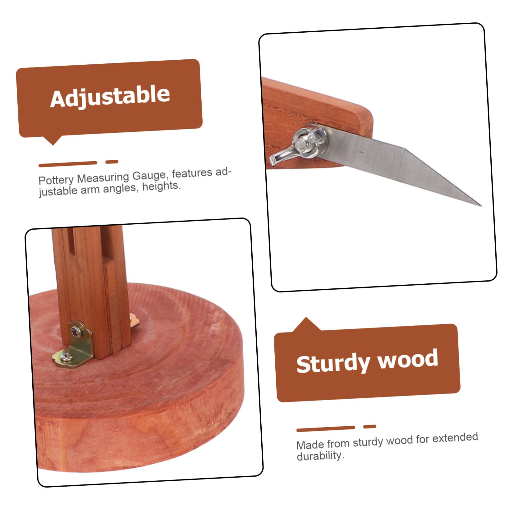 Angoily Jauge de Poterie Multifonction pour Tournage Argile Outil de Mesure Précis pour Alignement et Hauteur Adapté Aux Artistes Céramistes Débutants et Confirmés