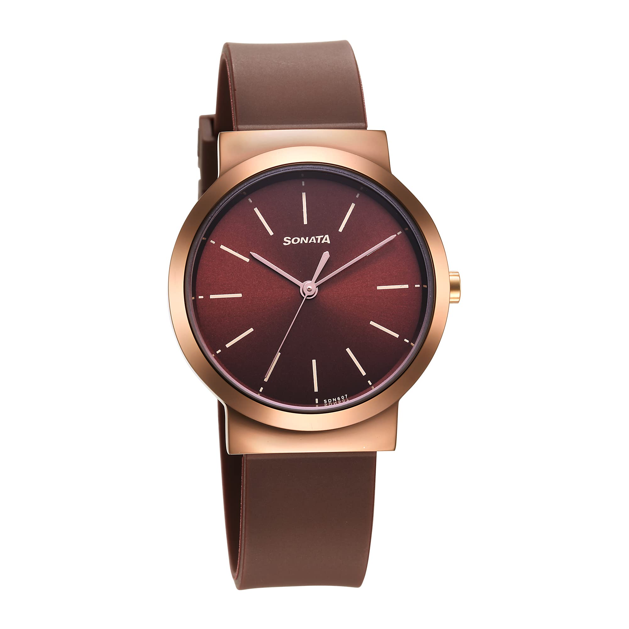 Sonata Essentials Brown Dial Polyurethane Strap Watch for Women-NS87044KP01 (B0BXB8WX78) Amazon Price History, Amazon Price Tracker