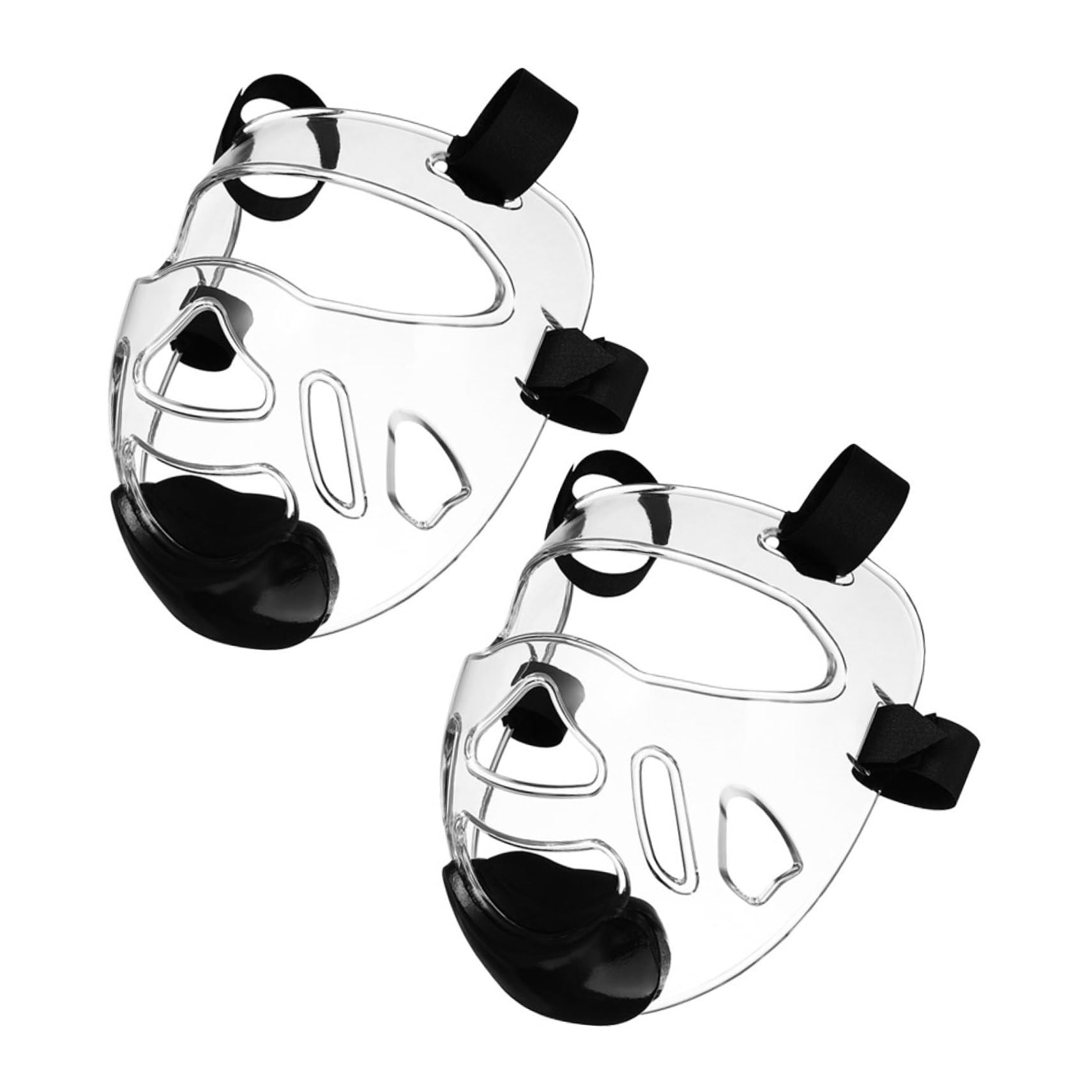 BESPORTBLE Maschera Protettiva per Viso da Taekwondo 2 Pezzi Plastica Temperata, Leggera e Affidabile, per Allenamento e Sparring