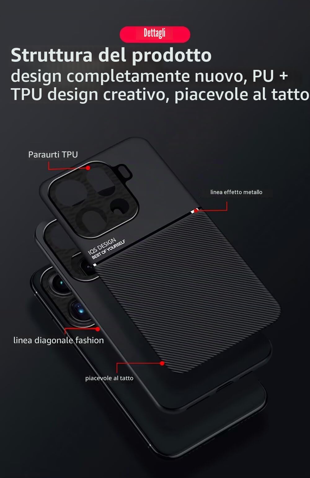 Custodia In Silicone DESSEN Per Oppo Find X9 5G – Antiurto, Airbag, Bordi Rialzati, Protezione Fotocamera, Presa Morbida – Vino Rosso - 3