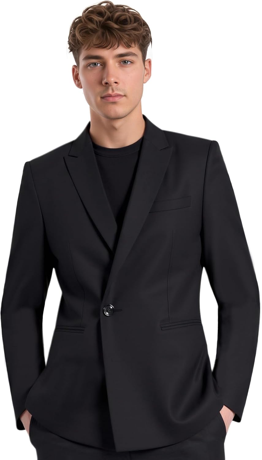 Beninos Mens Sport Coat Casual Blazer Peak Lapel Business Suit Jacket - Image 3