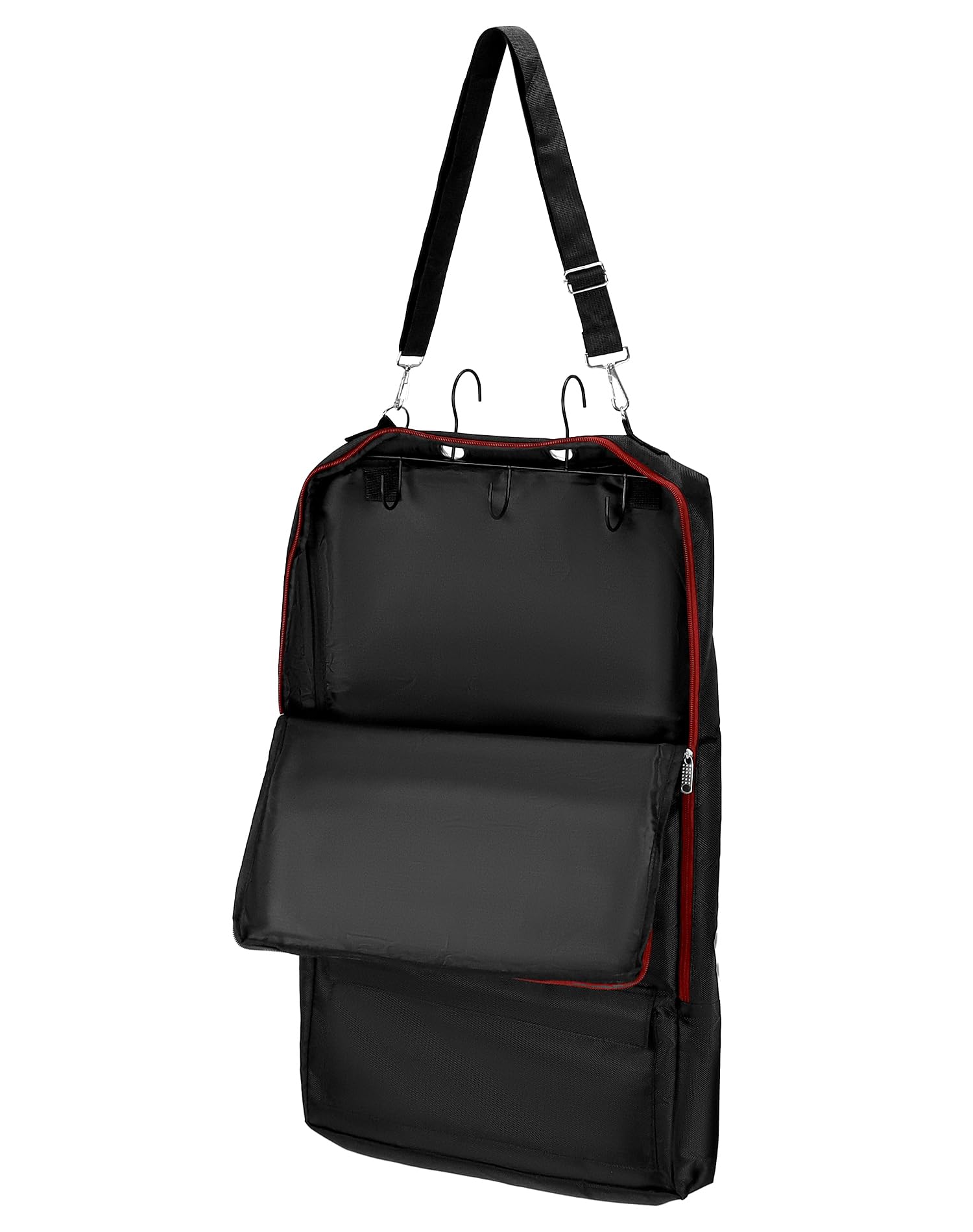 QWORK Sac de Transport pour Bride avec Crochets, Harnais pour Cheval, Sac de Transport avec 3 Griffes, Noir