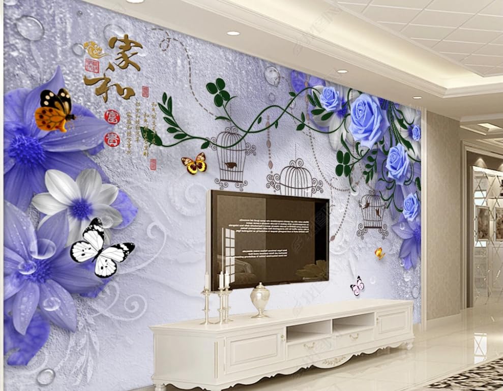 Papier peint intissé rose grand format poster géant décoration murale chambre salon