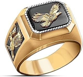 Eagle Ring, Norse Viking Eagle Bird Ring for Men, Flying Eagle Ring Hawk Eagle Jewelry, Celtic Eagle Ring Hip Hop Gold Eagle Band Ring Punk Eagle Animal Ring