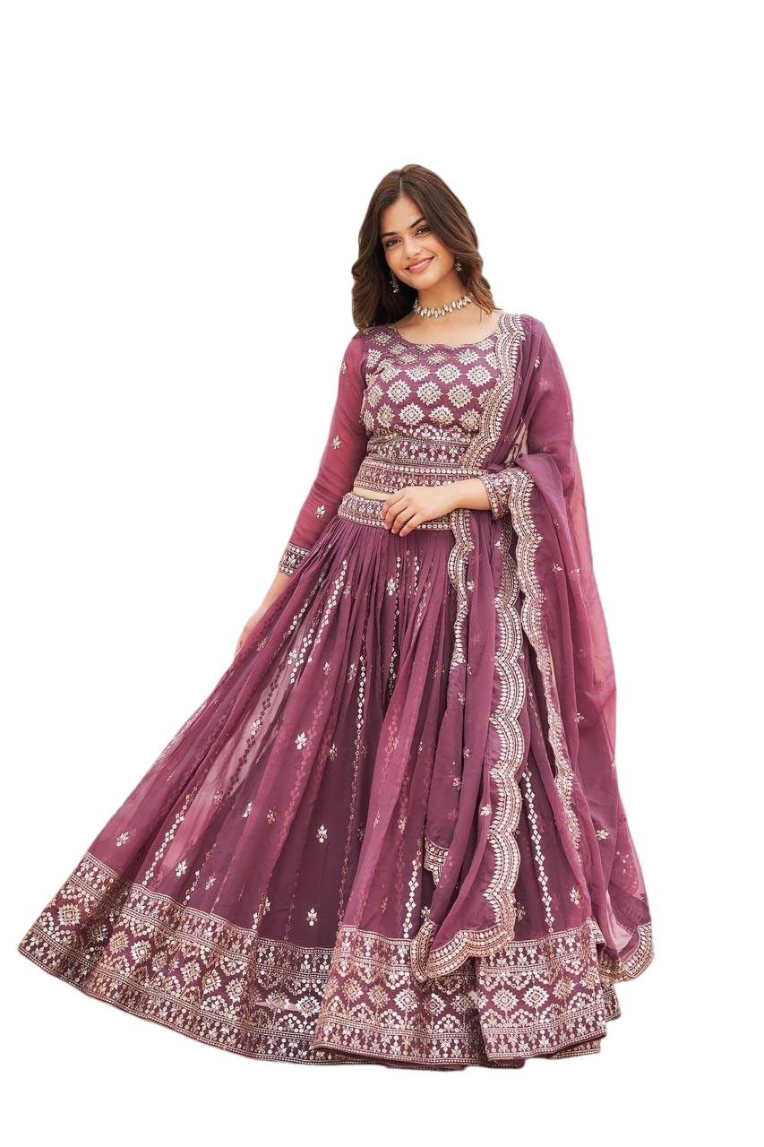 indian readymade Banarasi Satin Navratri bridal lehenga choli for women flared party night with stitched blouse