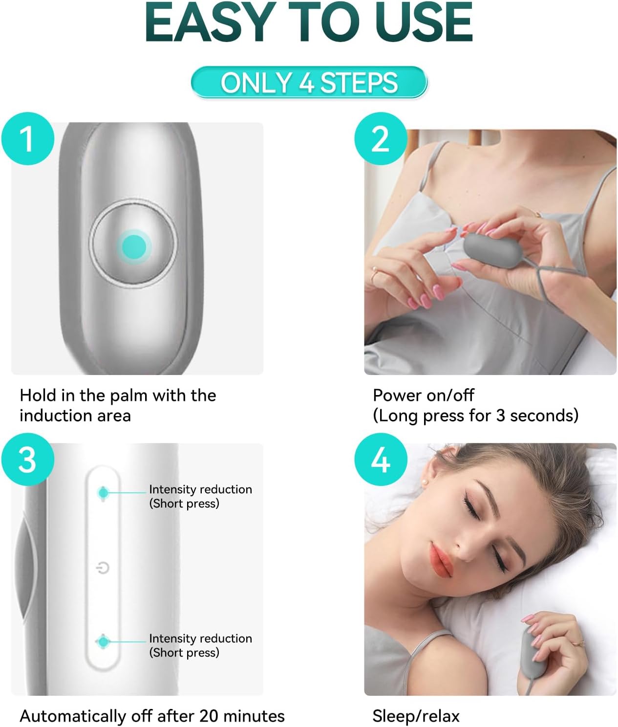 Sleep Aids for Adults Insomnia, 2 in 1 Sleeping aid with sleep and excited mode, Rechargeable Calms for Anxiety, Portable Chill Pill Device