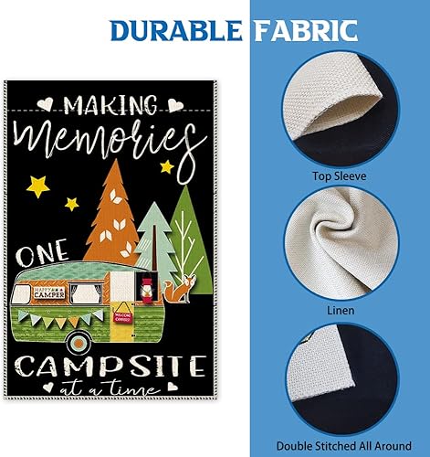 Miniatura 4 de Memories One Campsite At a Time - Bandera de bienvenida para jardín, patio, decoración de granja al aire libre, impresión impermeable de doble cara,