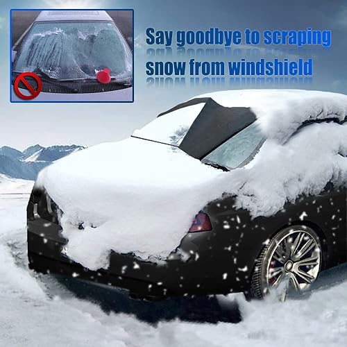 Miniatura 7 de IC ICLOVER Cubierta para parabrisas trasero de automóvil, protector de ventana trasera impermeable de 4 capas para hielo y nieve, sol, rayos UV,