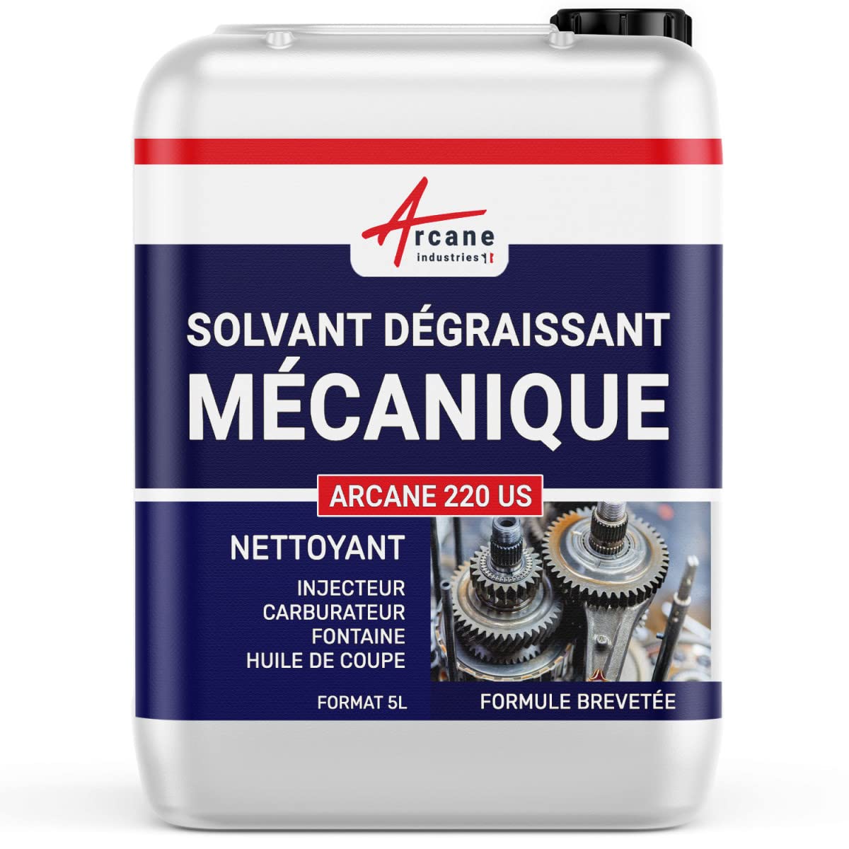 Solvant Dégraissage Mécanique Nettoyant Injecteur Carburateur 5 L | Dégraisse la Mécanique sans Trace Ni Film, Pièces, Injecteurs, Carburateurs, Avant Peinture - Arcane Industries