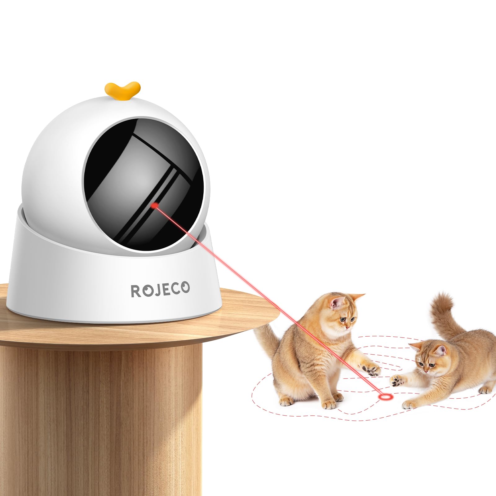 rojeco auto laser cat toy - random motion track magnetic 360 base run quietrechargeable with 1000mah battery auto sleep amp 3 speed modes safe for catsinteractive cat gifts toys for bored indoor