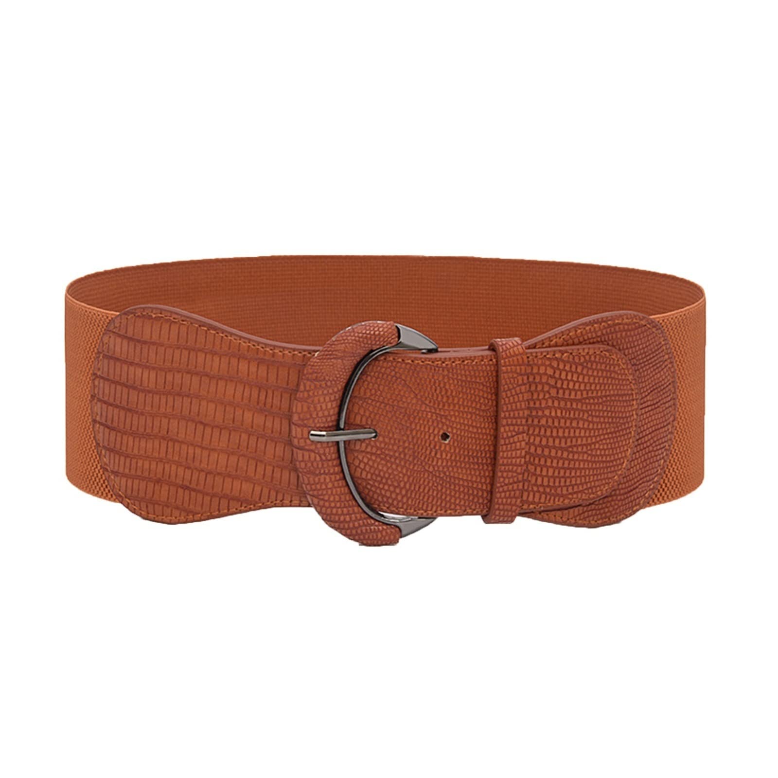 JOJOJ Ceinture à boucle en cuir synthétique pour femme - Ceinture élastique - Ceinture vintage pour femme