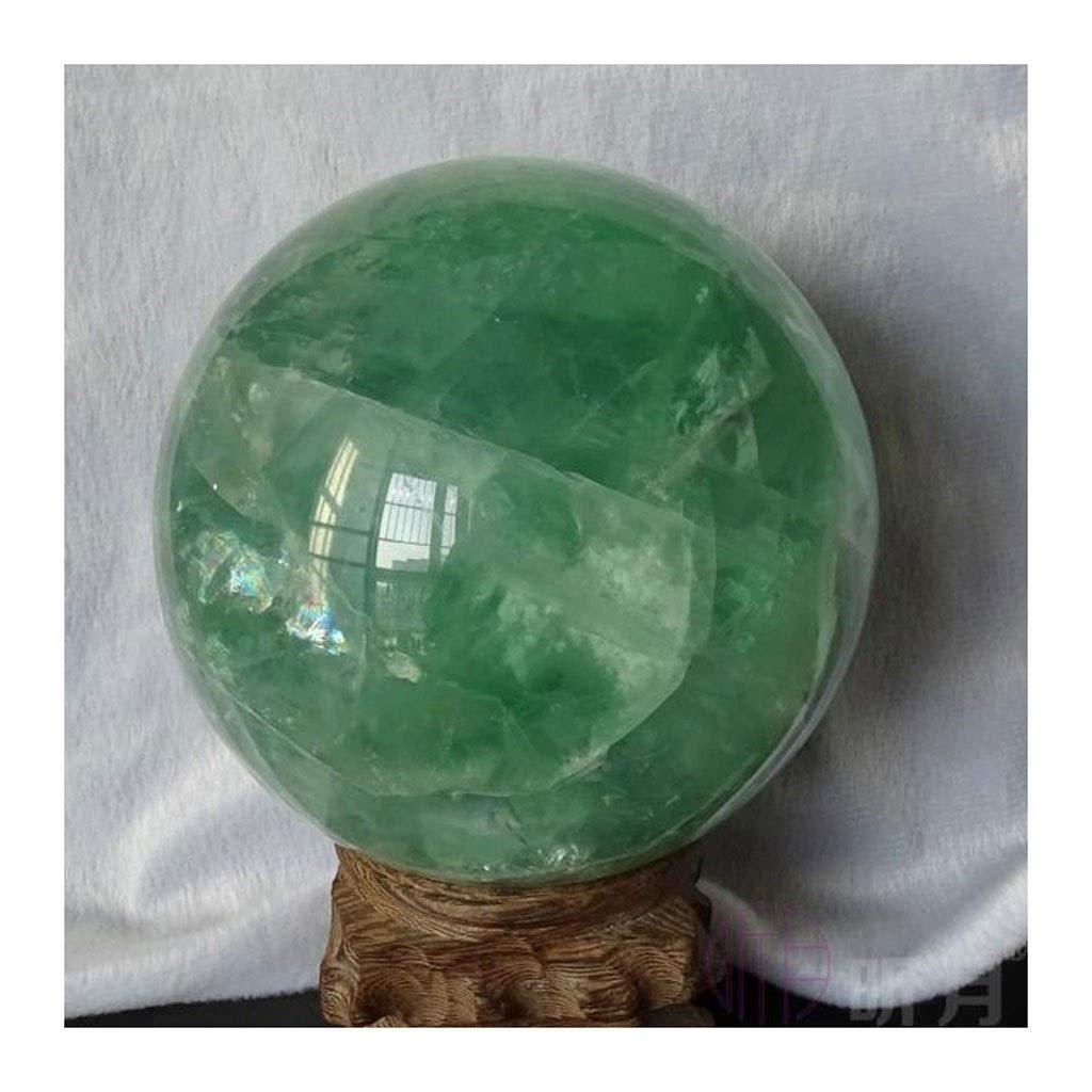 Bola de Cristal (en la Magia Occidental) Natural Verde Bola de Cristal Agrietado Oficina Auspicioso Feng Shui de la Bola de la Bola de Piedra Talla Pulido Regalo de los Ornamentos Bola