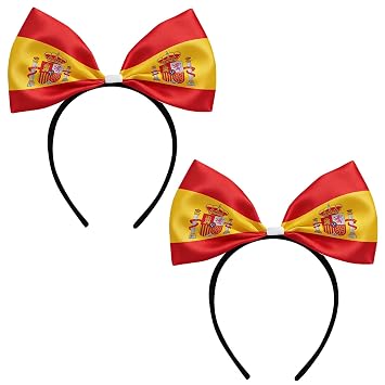 Spain Soccer Headband Spanish Flag Hair Accessory Football Fans Elastic Plastic Headband for Party & Team Celebrations