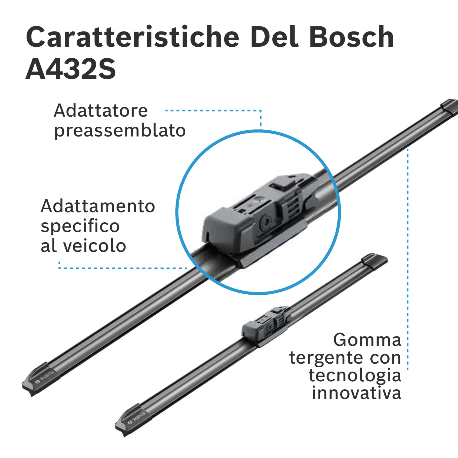 Tergicristalli Bosch Aerotwin A926S, Lunghezza 530mm/475mm, 1 set per