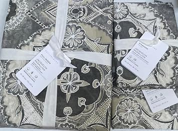 Pottery Barn Jacquelyn Duvet Cover Full/Queen & Two Standard Shams *Gray*