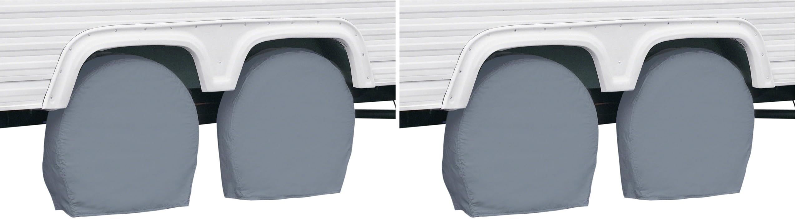 Classic Accessories Over Drive RV Wheel Covers, Wheels 24"-27" Diameter, 8.5" Tire Width, Grey, Breathable Polyester Fabric, Universal, Anti-Slip, Durable (Pack of 2)