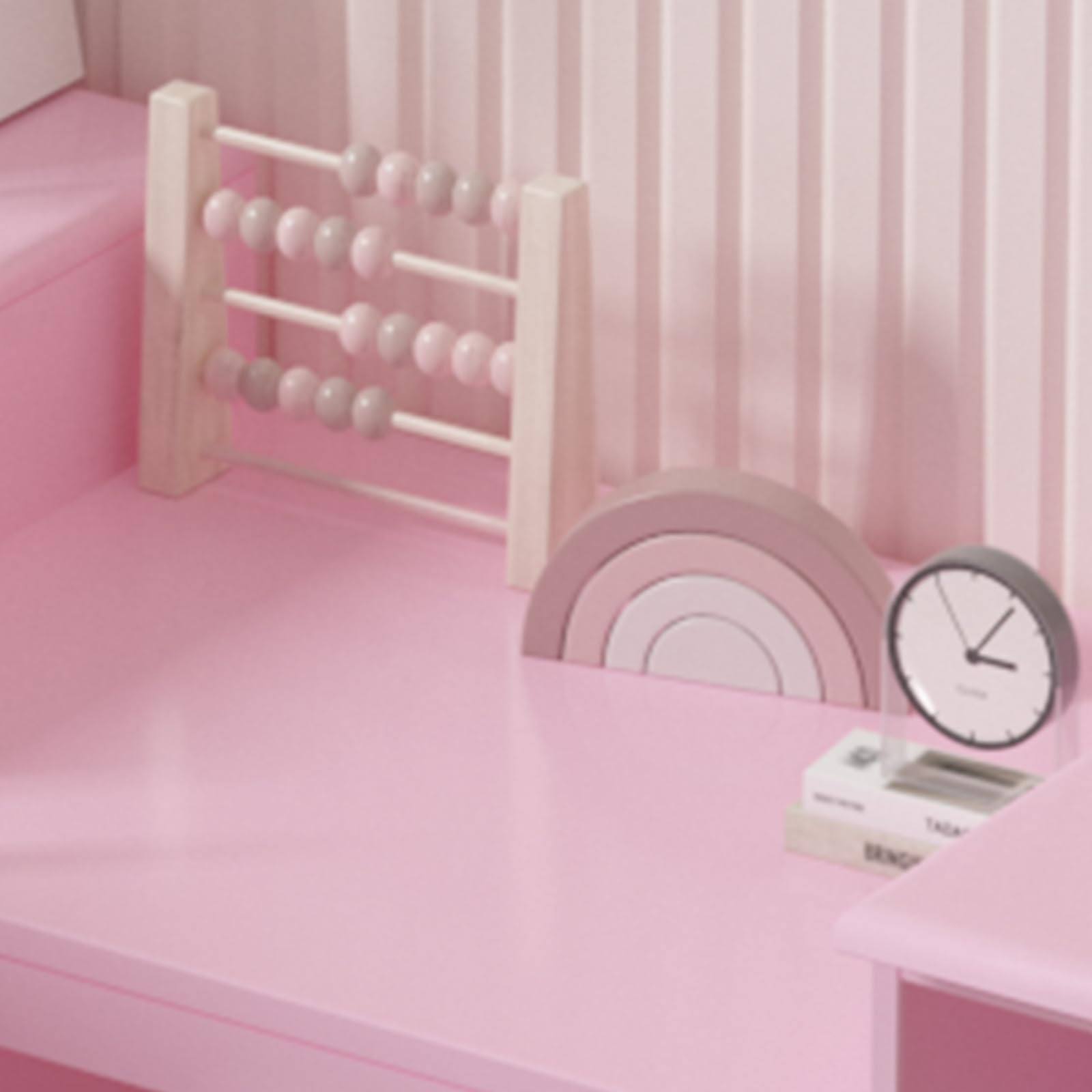 Set di tavolo e sedia da trucco principessa per ragazze, scrivania in legno per bambini con specchio illuminato pieghevole in tre parti, cassetto portaoggetti, piano staccabile, sedia con