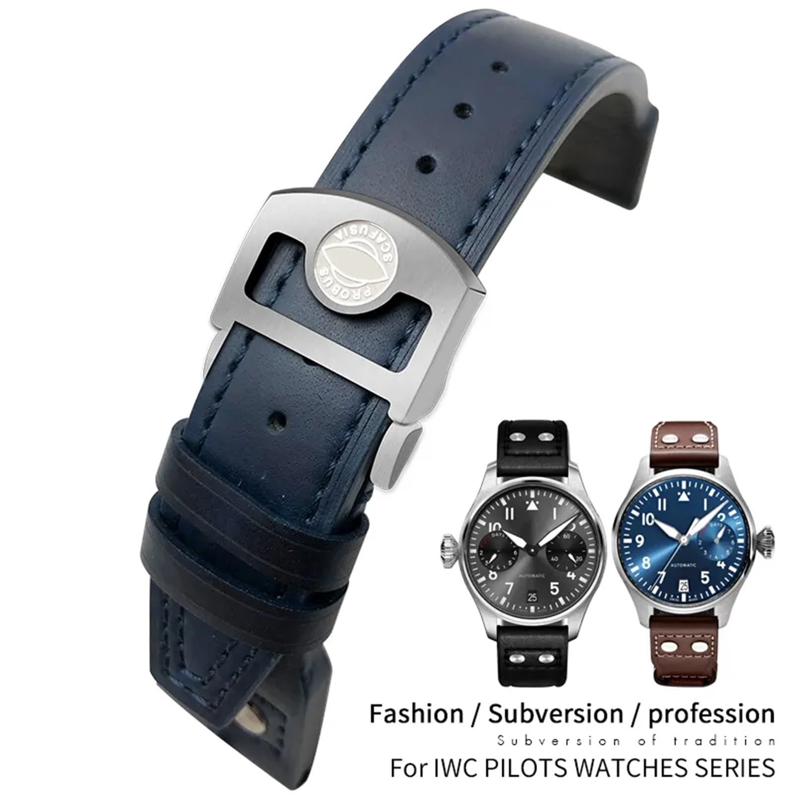 Cinturino in pelle di vitello con rivetto 20mm 21mm 22mm adatto per orologio IWC Big PILOT IW5009 SPITFIRE IW3777 cinturino Le Petit Prince Mark