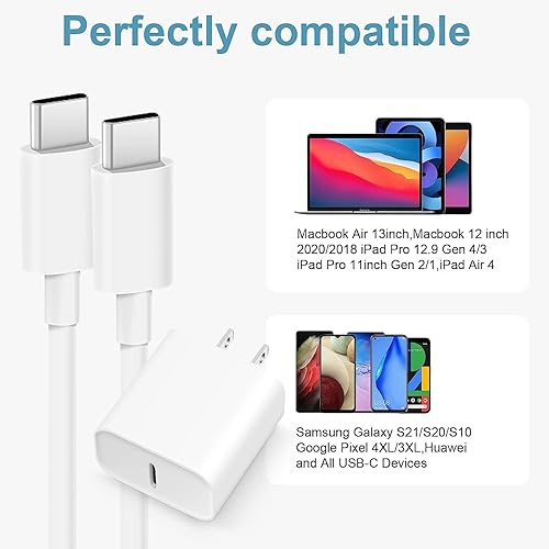 Miniatura 6 de Cargador USB C de carga rápida tipo C iPad Pro, bloque de carga rápida USB C de 6 pies compatible con iPhone 15iPhone 15 ProiPhone 15 Pro Max, iPad