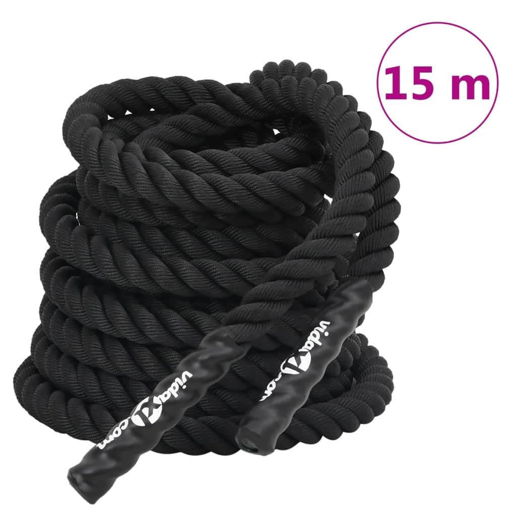 Generisch Battle Rope Schwarz 15 m 11 kg Polyester,Sportartikel,Fitness,Cardio,Zubehör für Kardiogerete,94268