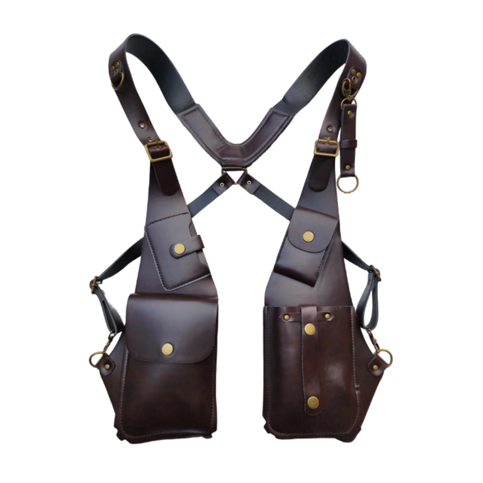 Maxtonser （1 Pack Leather Shoulder Hidden Underarm Strap Wallet Adjustable Accessories with Double Bag