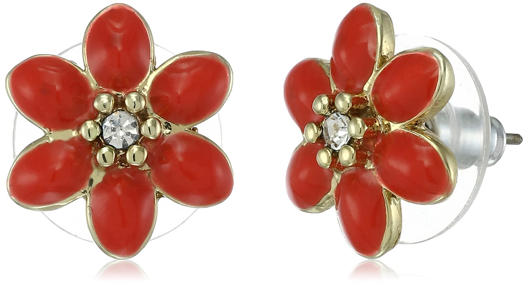 Estele 24Kt Gold Plated Sleek Floret Stud Earrings for Women with Austrian Crystals & Enamel (B095CNPQCC) Amazon Price History, Amazon Price Tracker