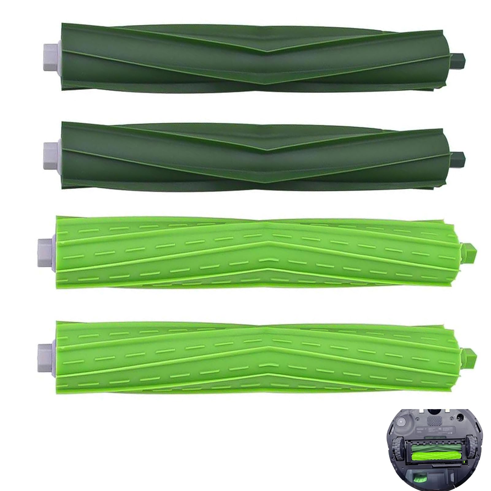 4 Pcs Replacement Rubber Brush Compatible with iRobot Roomba e i j Series Robot Vacuum, Dual Multi Surface Extractor Brushes Rollers for E5 E6 i3 i3+ i4 i4+ i6 i6+ i7 i7+ i8 i8+ j7 j7+ Plus Models