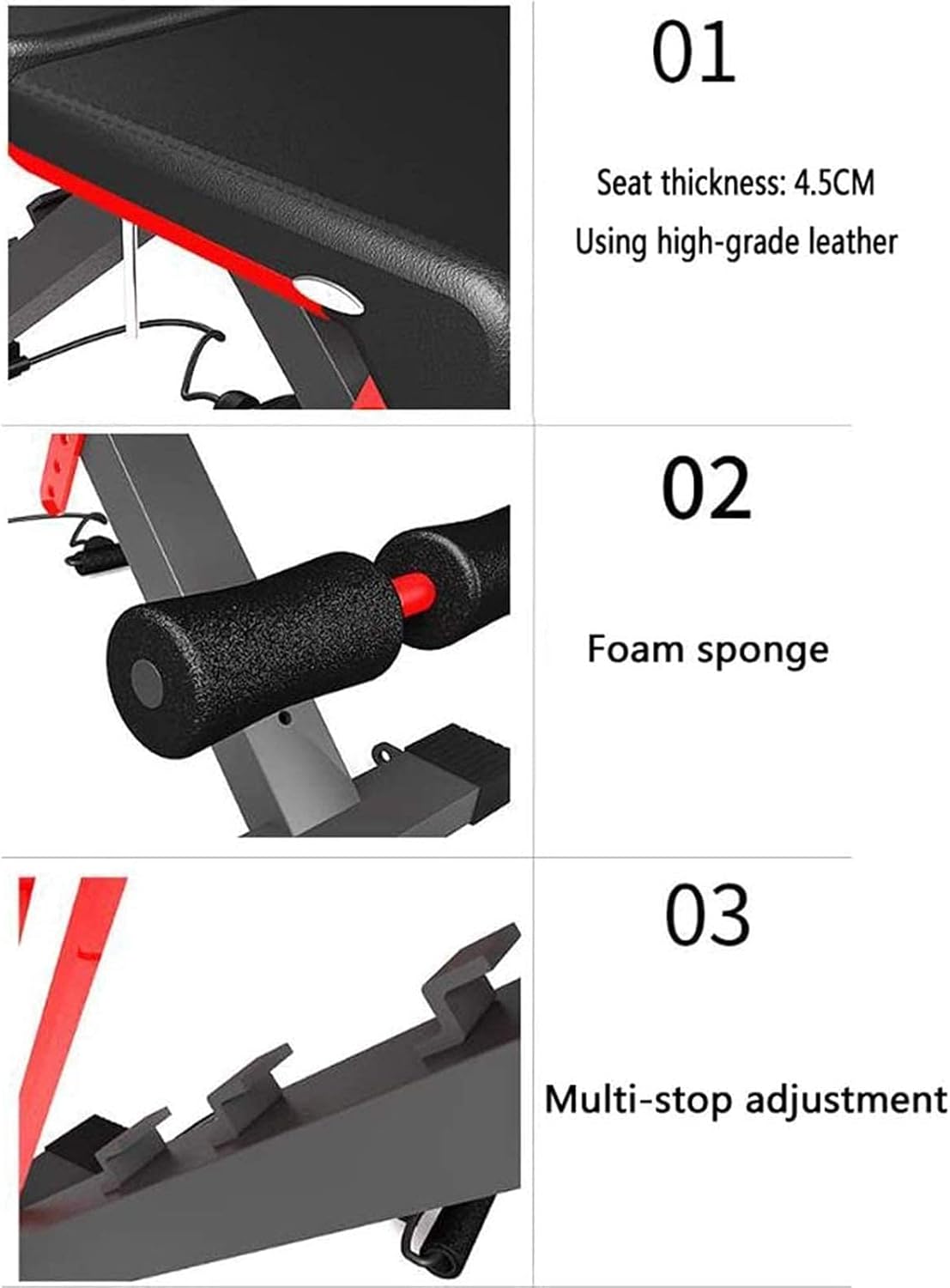 OMaju Fitness Equipment Weight Bench, Standard Weight Benches Folding Dumbbell Bench Fitness Chair Home Multi-Function Sit-Up Board Abdominal Muscle Fitness Equipment