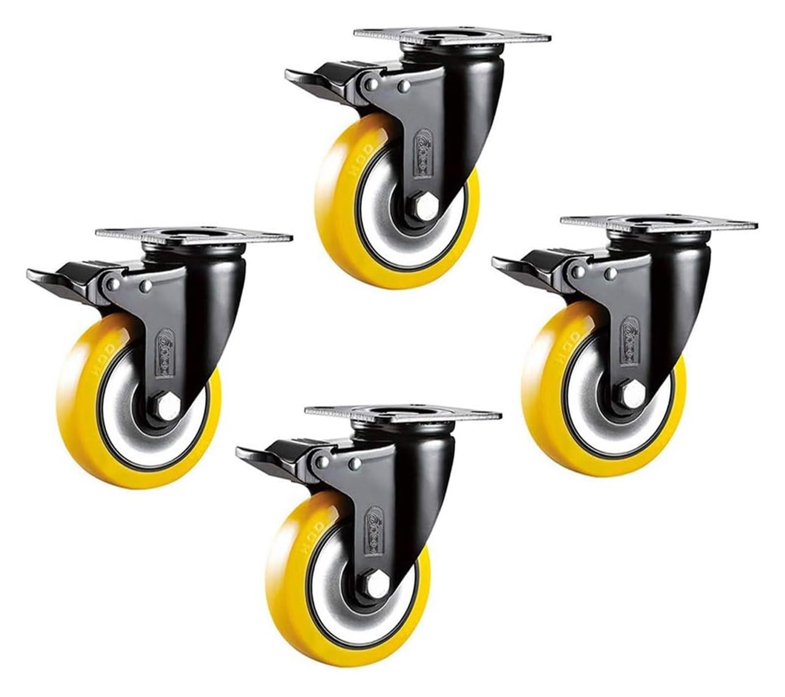 GYRAZXS Heavy Duty Rubber Wheels for Carts 1600L Capacity Swivel Casters for Furniture & Workbenches Set with Brakes and Reliable Transport Solutions