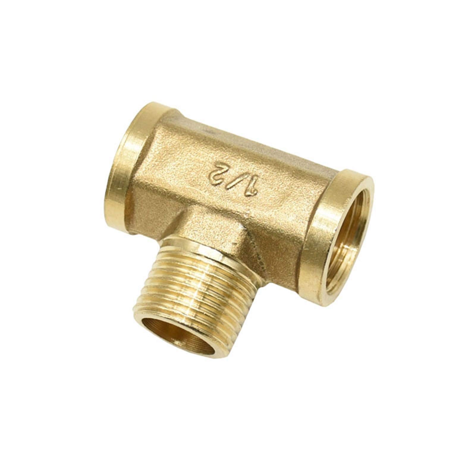 Gartenschlauchanschlusszubehör Kupfer männlich 1/2 Sanitär T-Stück Stecker weiblicher Messing-T-Form-Anschluss 3-Wege-Rohr-Adapter Tap 8pcs (Color : C)